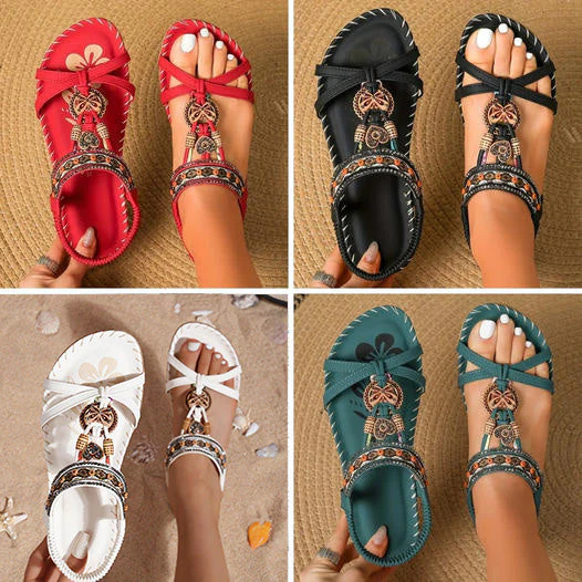 💎 Bohemian Orthopedic Sandals – Arch Support, Non-Slip Sole & Barefoot Comfort for All-Day Wear 🌈👣