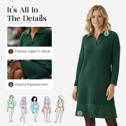 Women’s Sparkle Lapel A-Line Short Dress | Chic & Shimmering