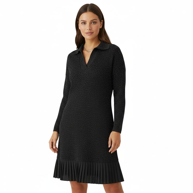 Women’s Sparkle Lapel A-Line Short Dress | Chic & Shimmering