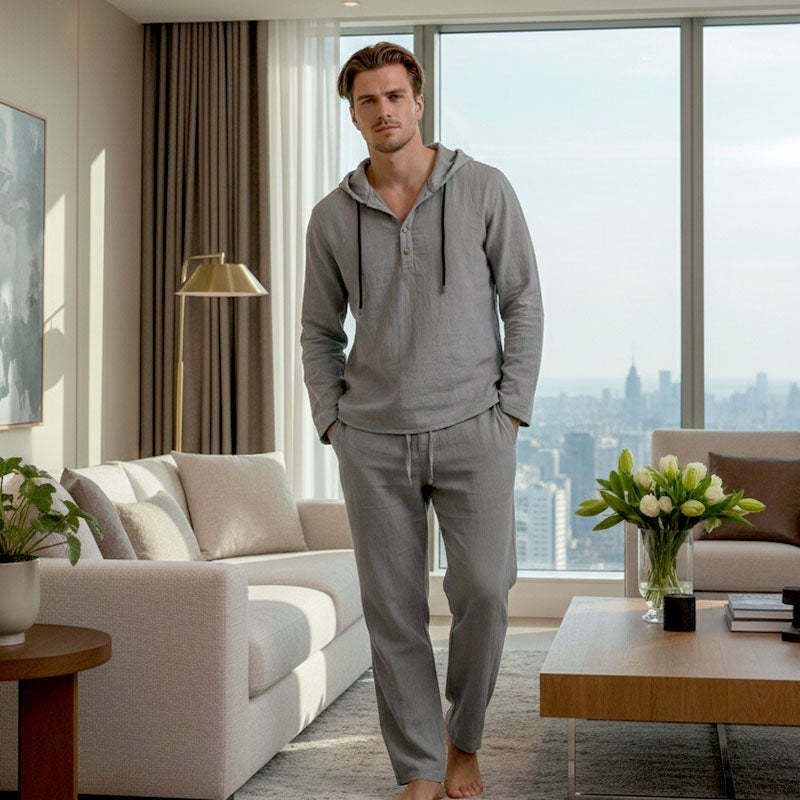 💥Men's Hooded Casual Loose Top & Pants 2-Piece Set