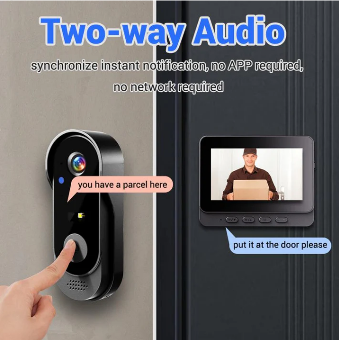 🔥Wireless Video doorbell with Monitor & Camera