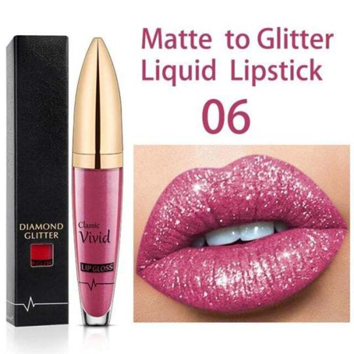 Flash Sale：Buy 1 Get 1 Free!⚡Diamond Lip Gloss Matte To Glitter Liquid Lipstick Waterproof