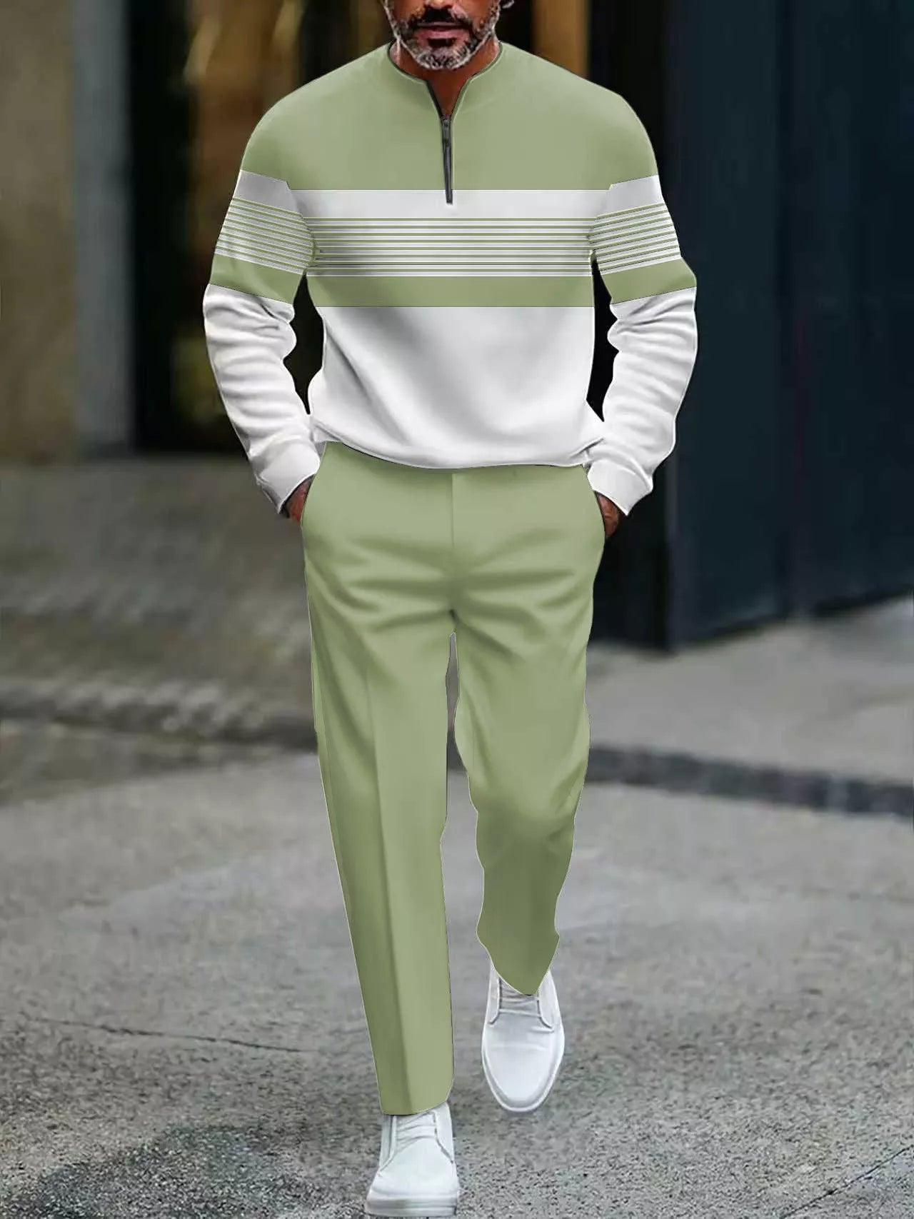 Men's Graphic Print Pullover & Pants Set – Street Style, Comfort Fit & Casual Look 👖