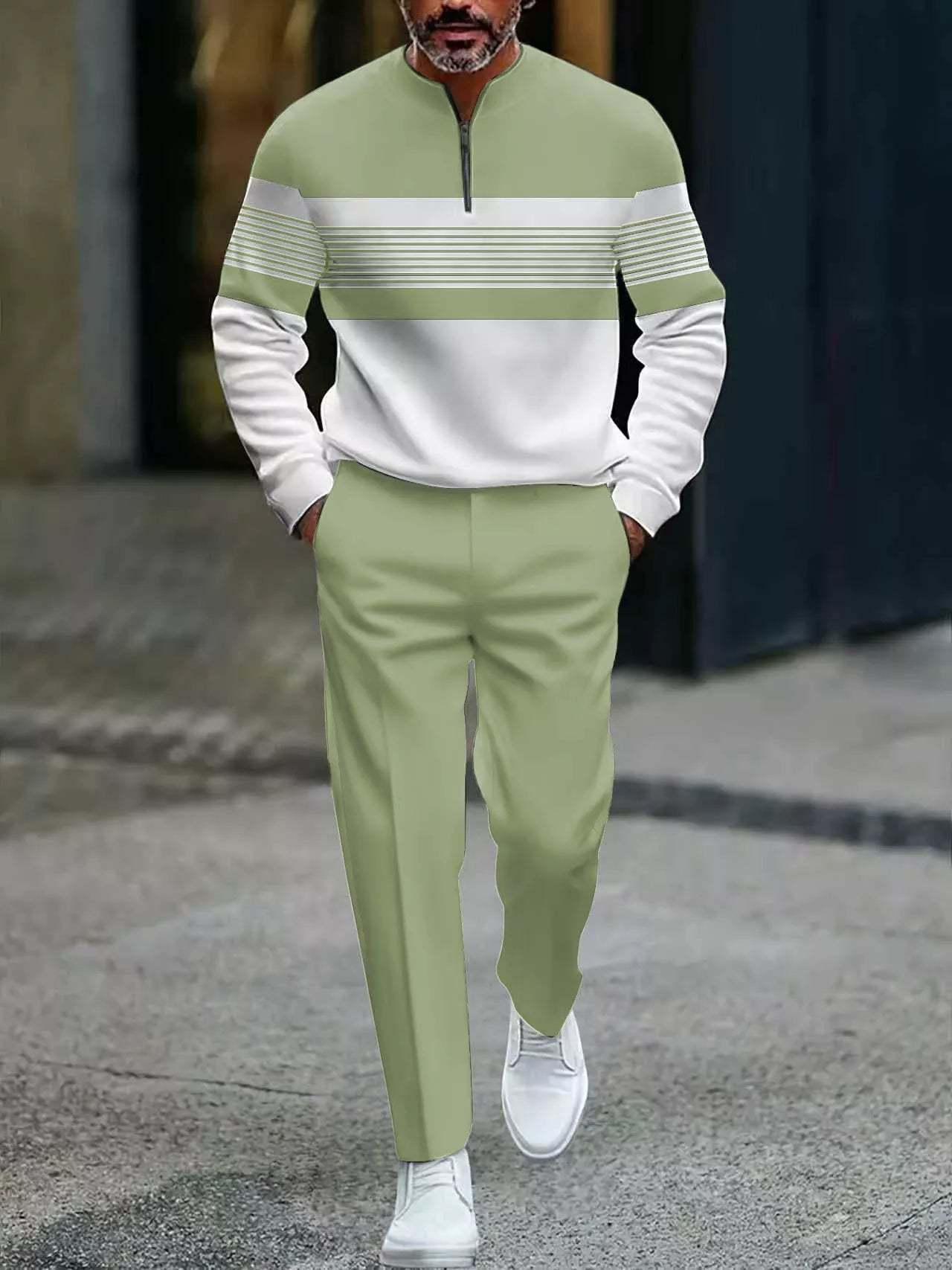 Men's Graphic Print Pullover & Pants Set – Street Style, Comfort Fit & Casual Look 👖