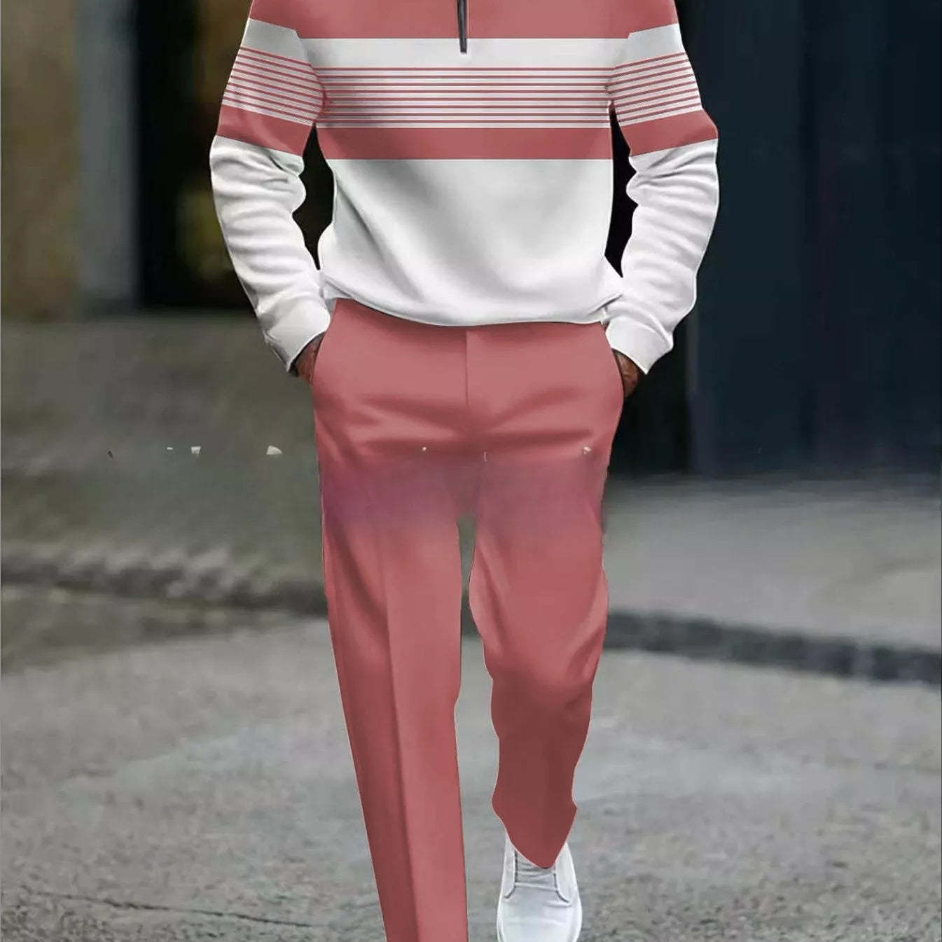 Men's Graphic Print Pullover & Pants Set – Street Style, Comfort Fit & Casual Look 👖