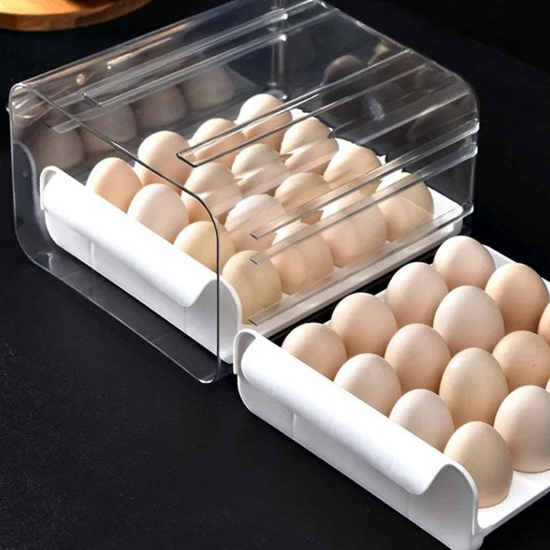 🔥Best Sales🔥  Pull-out Food-grade Refrigerator Egg Rack-stacks Up To 32 Eggs