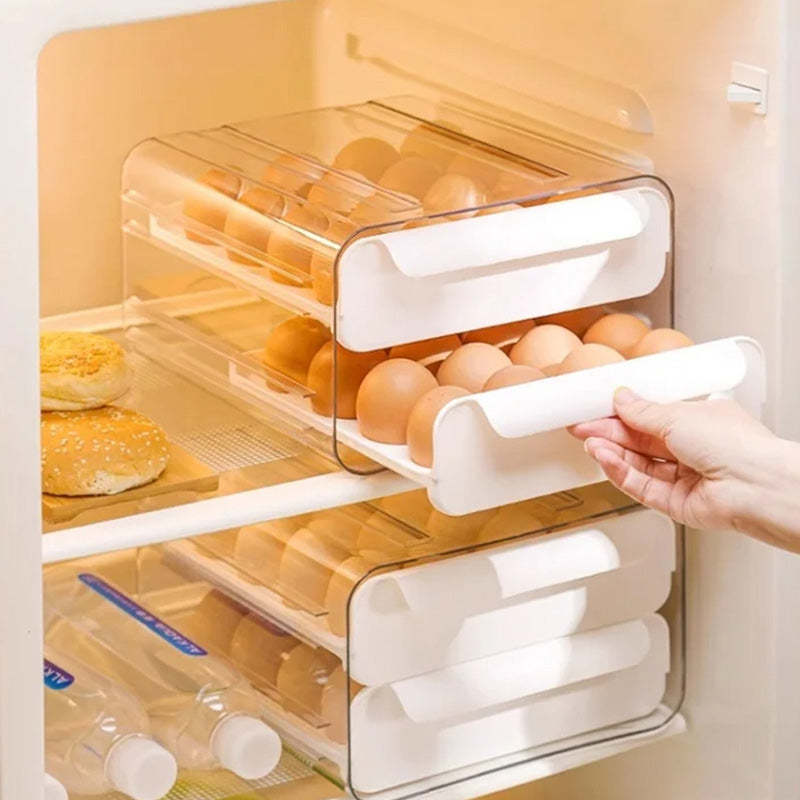 🔥Best Sales🔥  Pull-out Food-grade Refrigerator Egg Rack-stacks Up To 32 Eggs