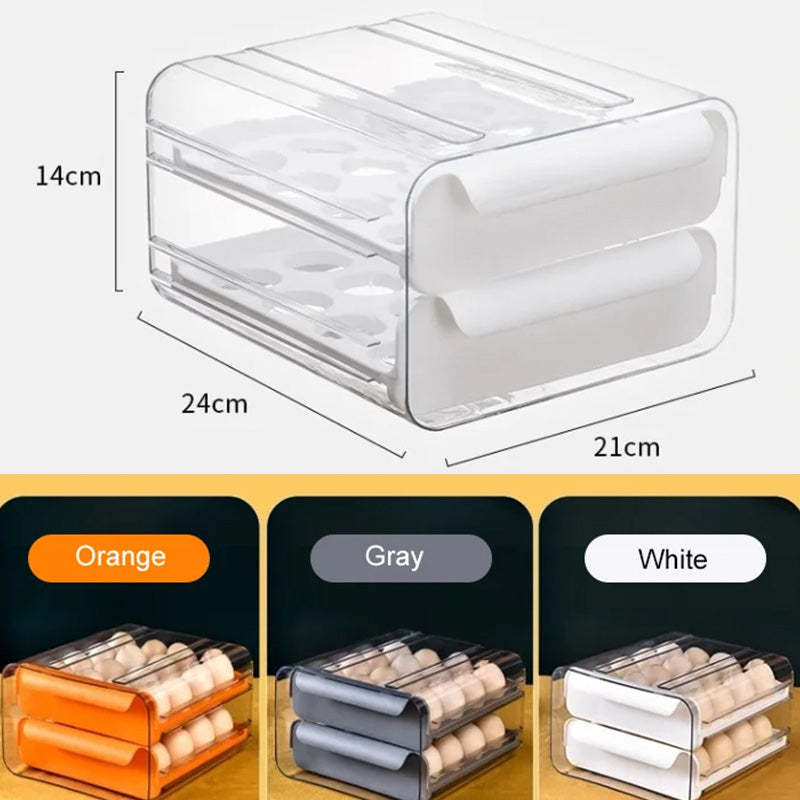 🔥Best Sales🔥  Pull-out Food-grade Refrigerator Egg Rack-stacks Up To 32 Eggs