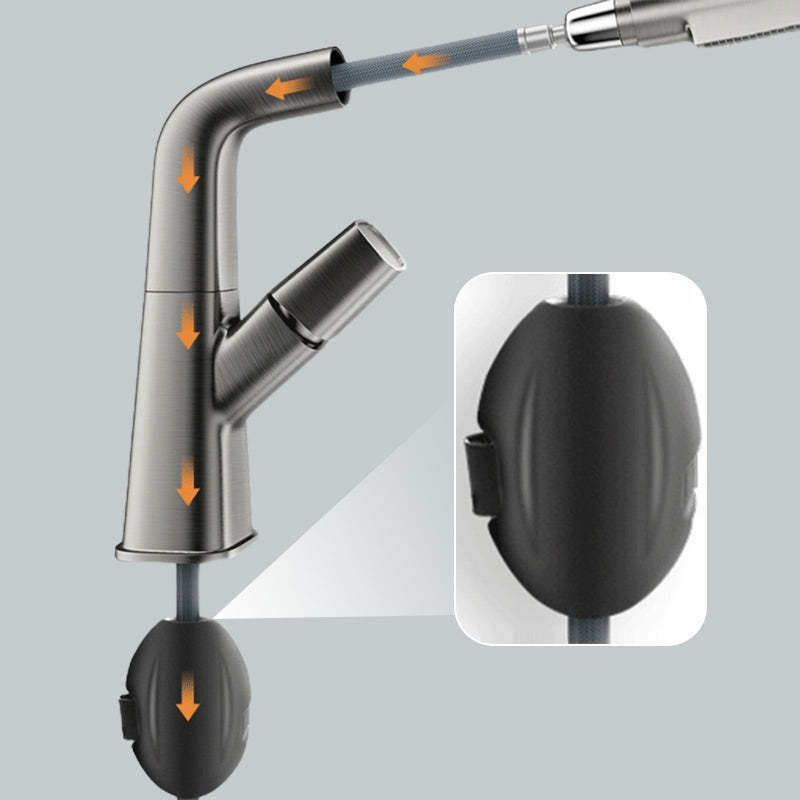 1 Hole Bathroom Faucet with Pull Out Sprayer