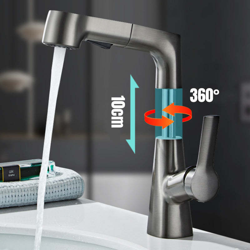 1 Hole Bathroom Faucet with Pull Out Sprayer