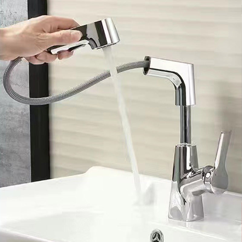 1 Hole Bathroom Faucet with Pull Out Sprayer