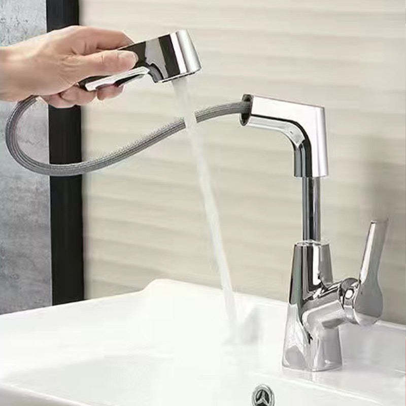 1 Hole Bathroom Faucet with Pull Out Sprayer