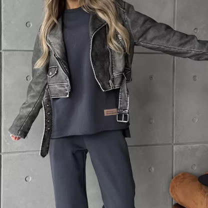 Women's Casual Tracksuit Set with Oversized Trousers