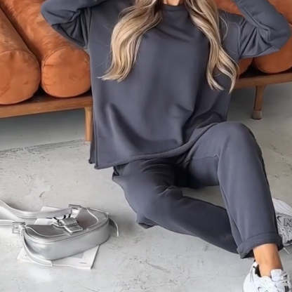 Women's Casual Tracksuit Set with Oversized Trousers