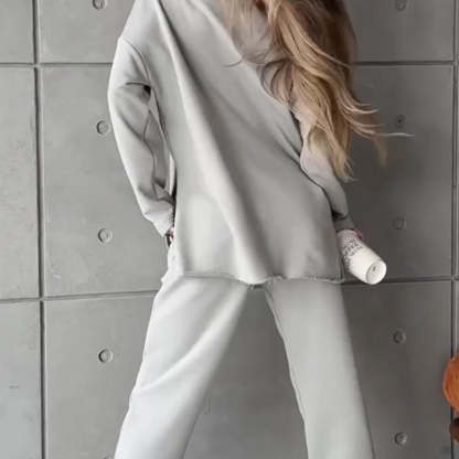 Women's Casual Tracksuit Set with Oversized Trousers