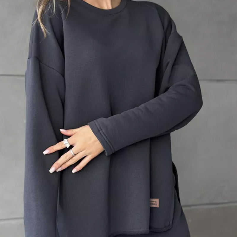 Women's Casual Tracksuit Set with Oversized Trousers