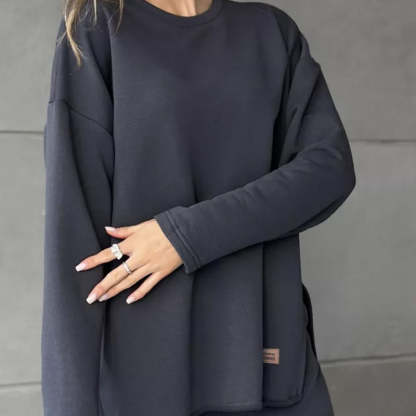 Women's Casual Tracksuit Set with Oversized Trousers