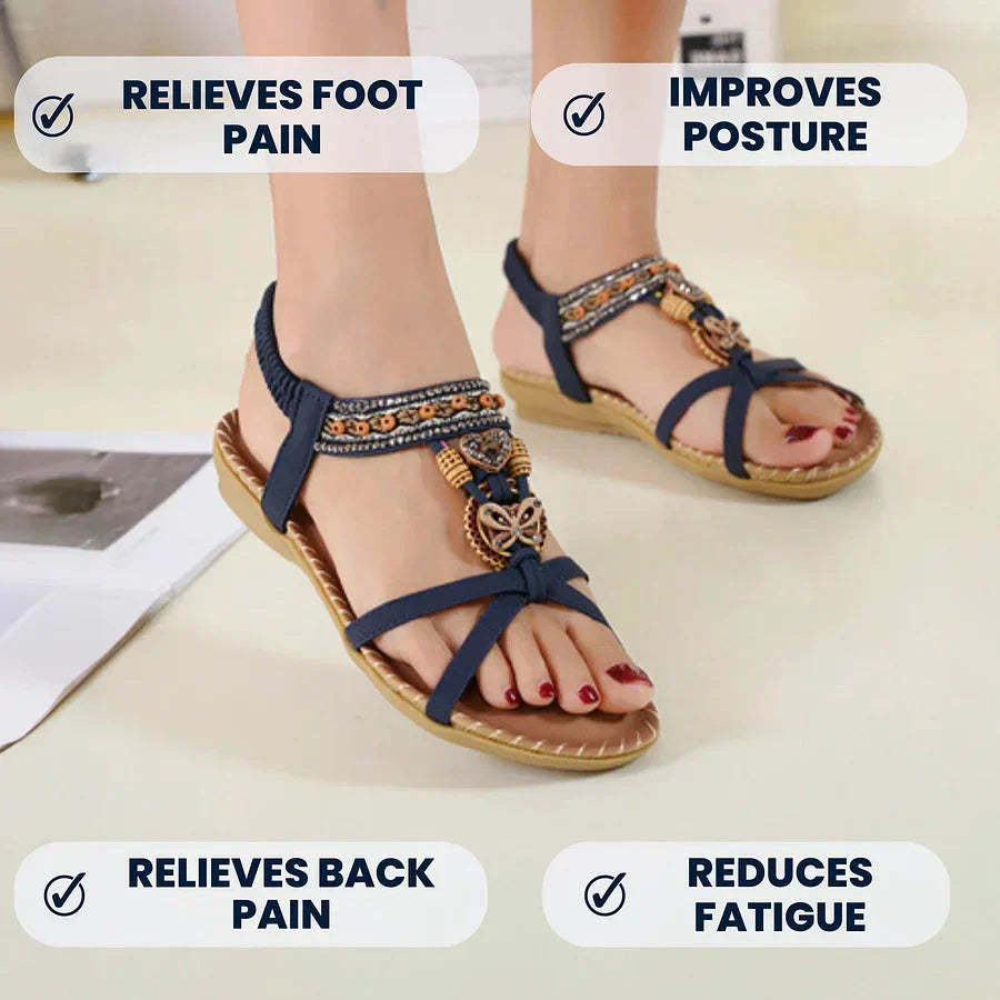 💎 Bohemian Orthopedic Sandals – Arch Support, Non-Slip Sole & Barefoot Comfort for All-Day Wear 🌈👣