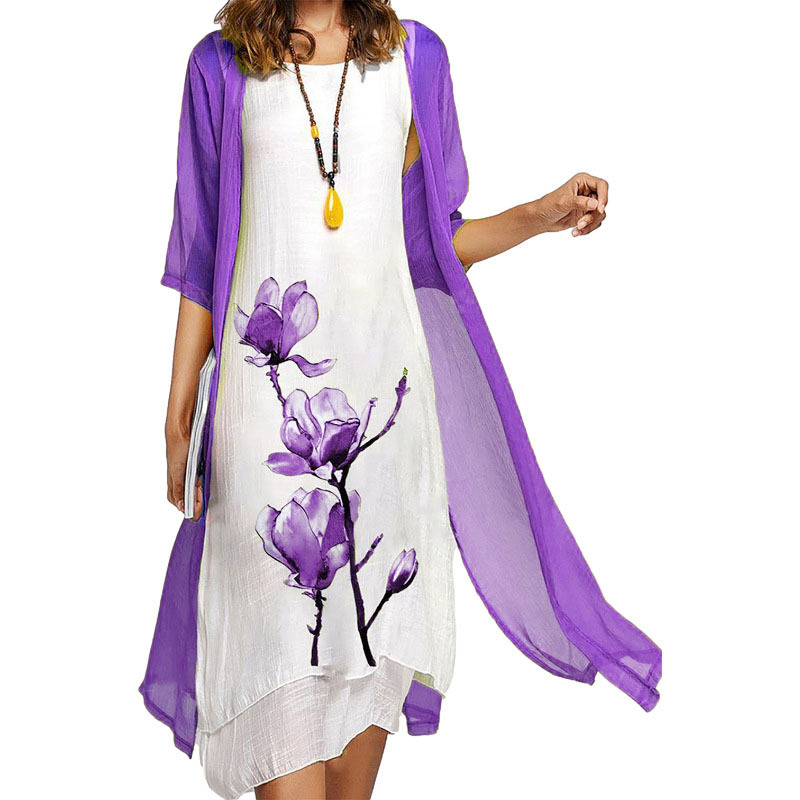 🔥Women's Two-Piece Floral Print Suit Dress