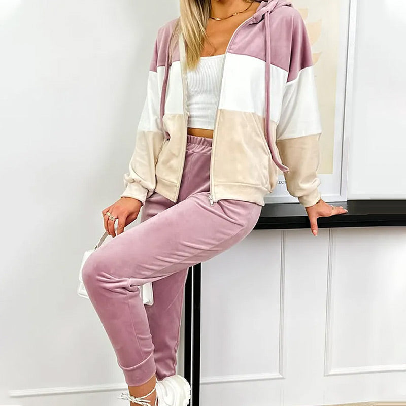 Women’s Colorblock Casual Tracksuit
