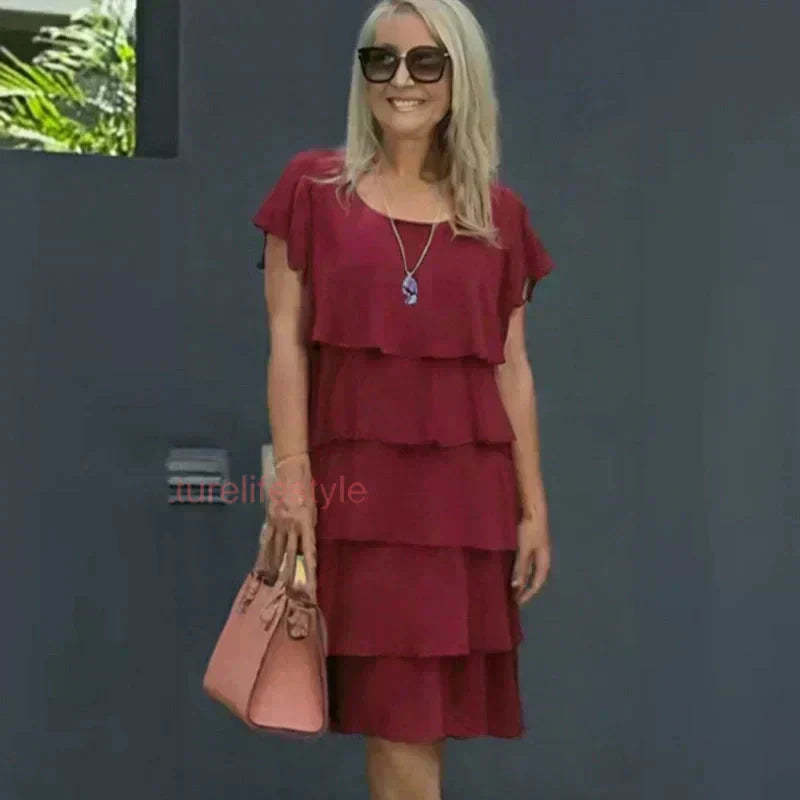 🌸Spring Specials💐 Women's Casual Wave Cut Ruffle Dress