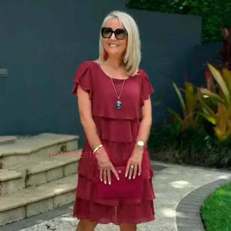 🌸Spring Specials💐 Women's Casual Wave Cut Ruffle Dress