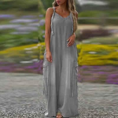 💕Women's Loose Wide-Leg Jumpsuit with Pockets