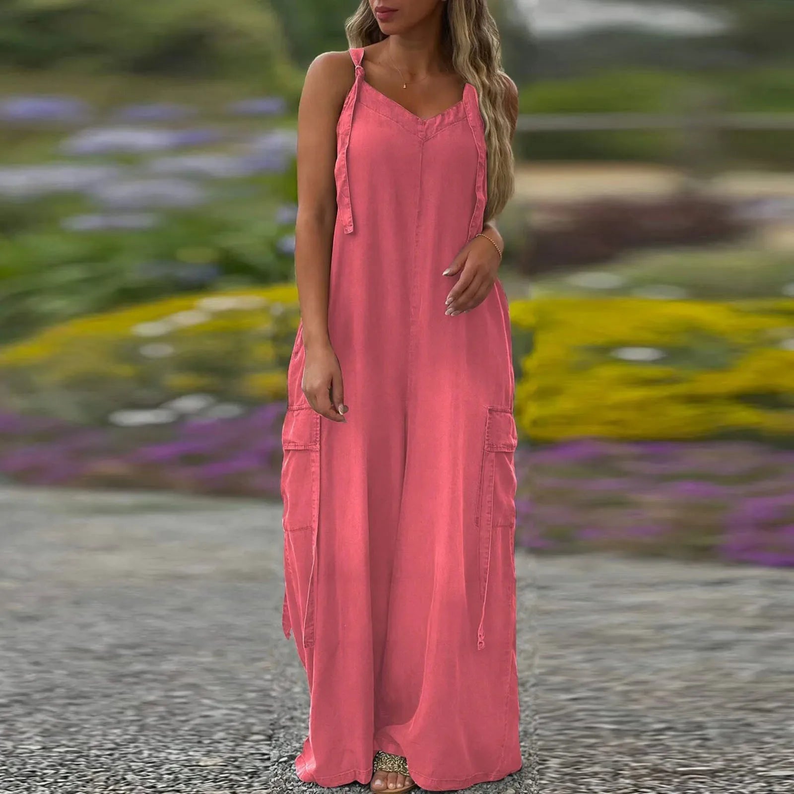 💕Women's Loose Wide-Leg Jumpsuit with Pockets