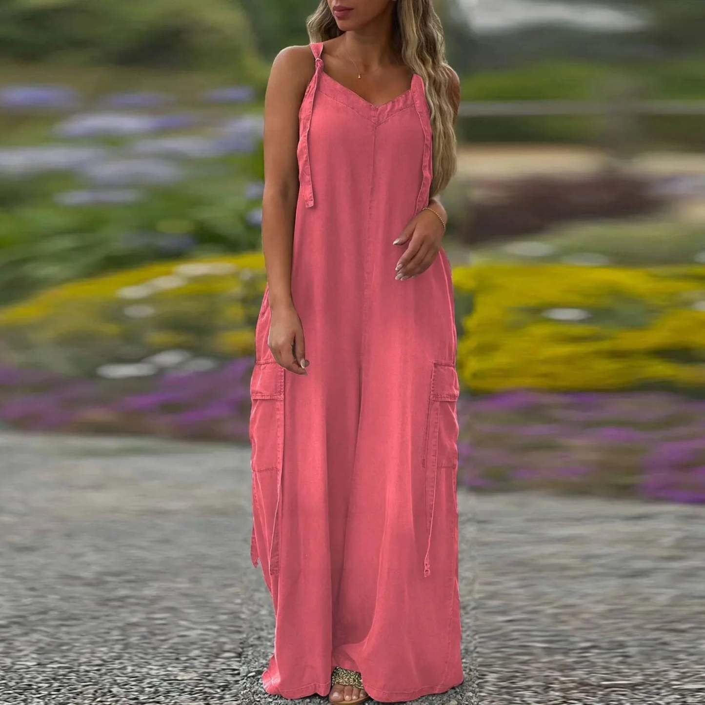 💕Women's Loose Wide-Leg Jumpsuit with Pockets