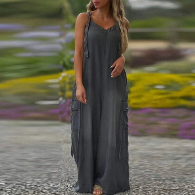 💕Women's Loose Wide-Leg Jumpsuit with Pockets
