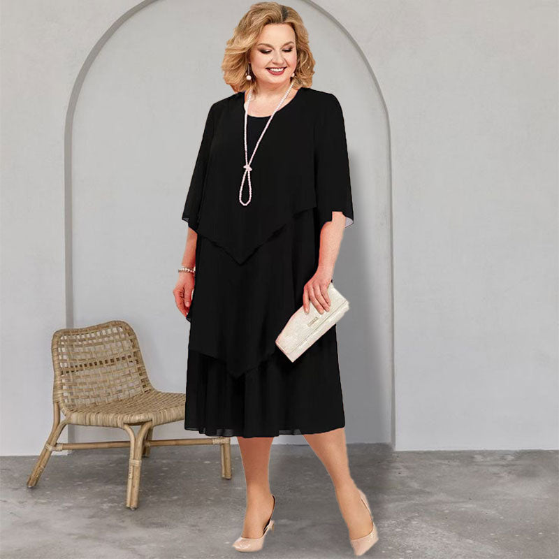 👗Plus Size Layered Midi Dress