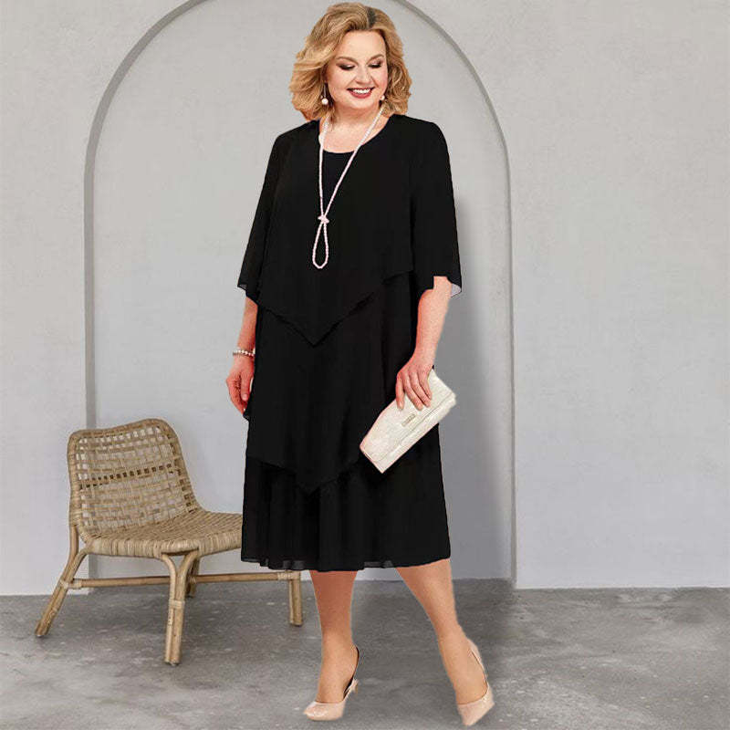 👗Plus Size Layered Midi Dress