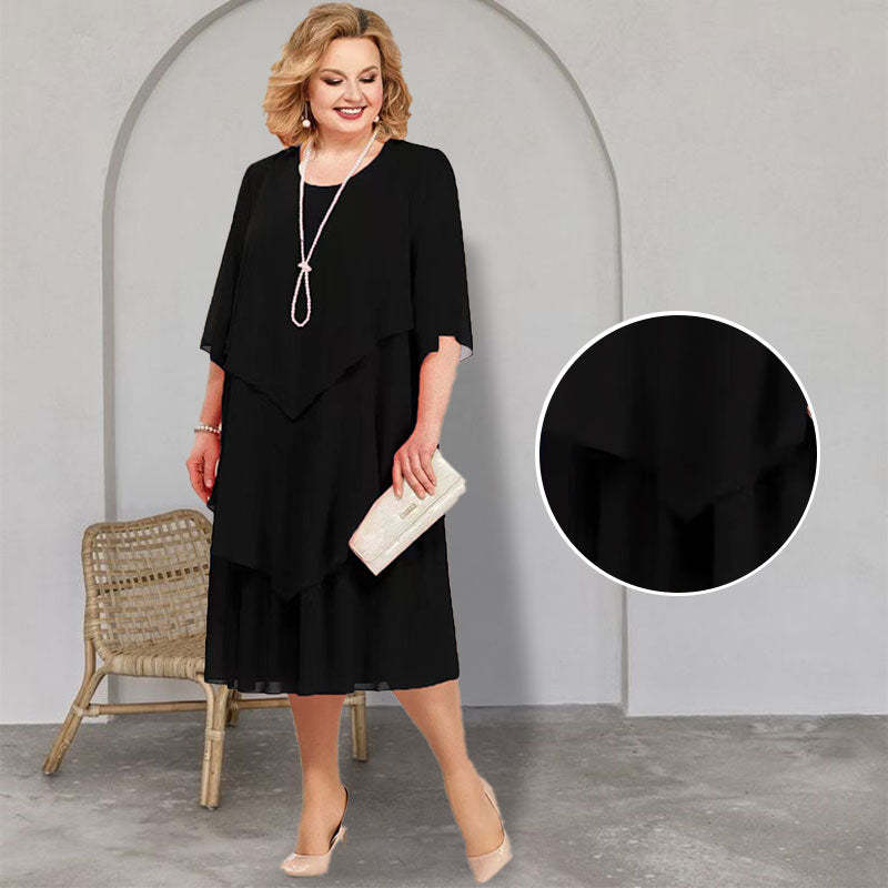 👗Plus Size Layered Midi Dress