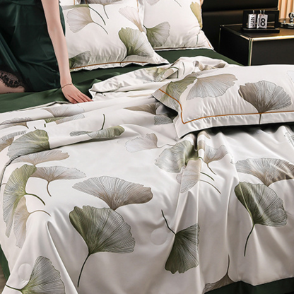 Cooling Breathable Floral Bed Sheet 4-Piece Set