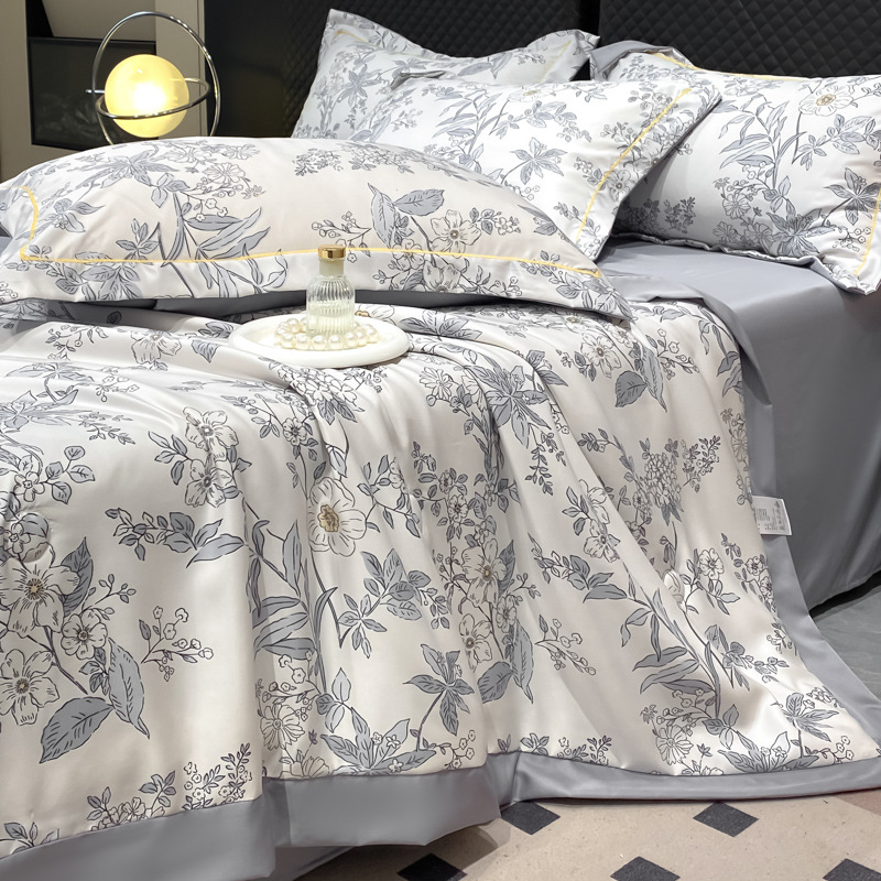 Cooling Breathable Floral Bed Sheet 4-Piece Set