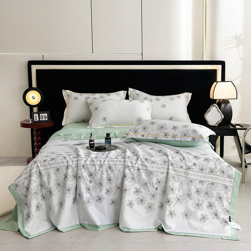Cooling Breathable Floral Bed Sheet 4-Piece Set
