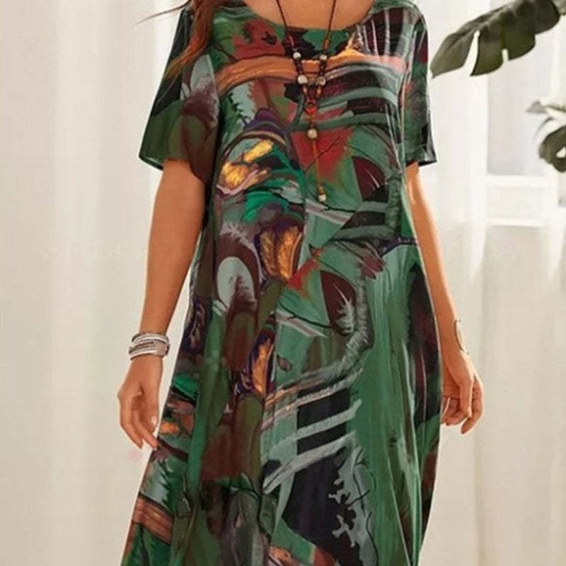 💃Elegant Mulberry Silk Tropical Breeze Dress