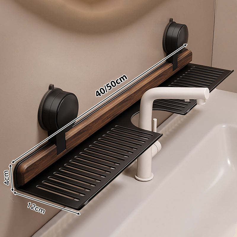 💥 Walnut Suction Cup Bathroom Shelf