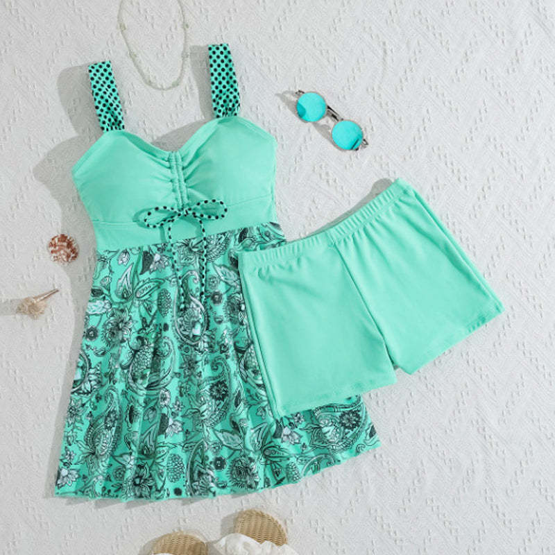 Strap Top&Fitted Swim Shorts Separable Swimsuit 