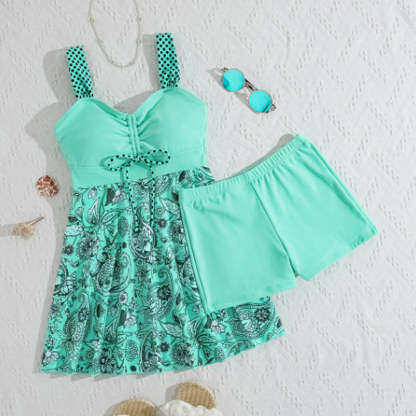 Strap Top&Fitted Swim Shorts Separable Swimsuit 