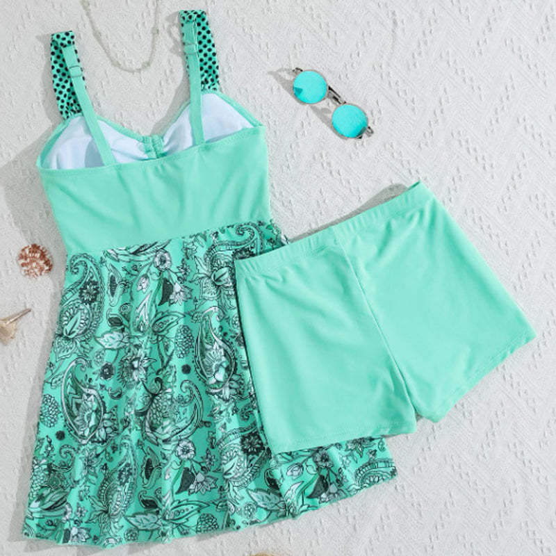 Strap Top&Fitted Swim Shorts Separable Swimsuit 