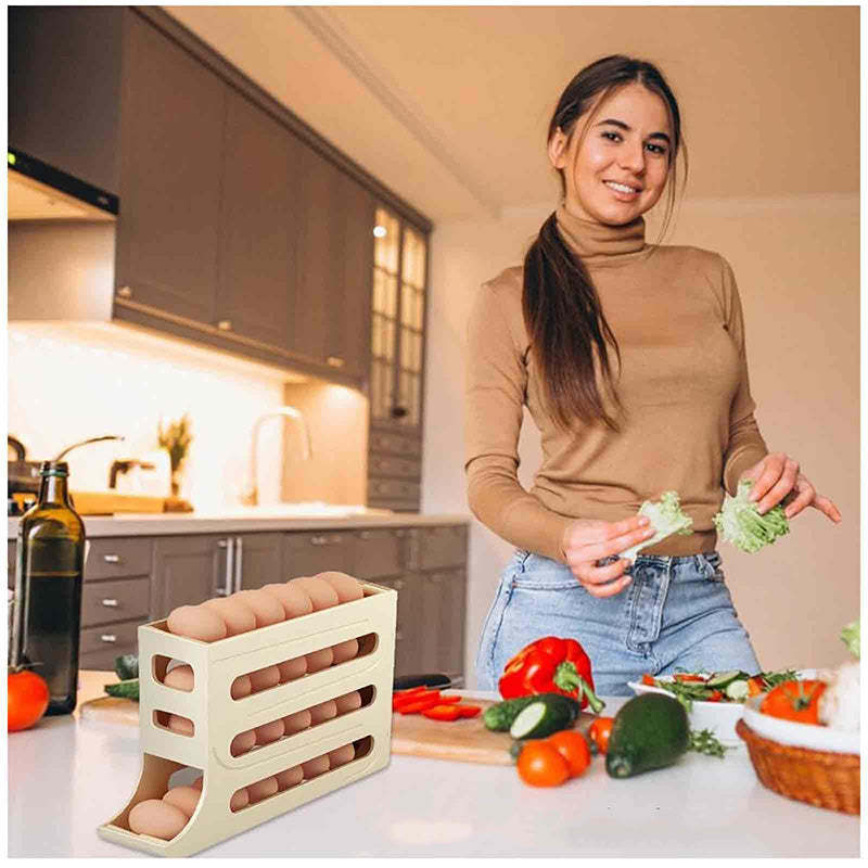 🎉 Automatic Rolling Egg Holder for Fridge 🥚