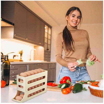 🎉 Automatic Rolling Egg Holder for Fridge 🥚