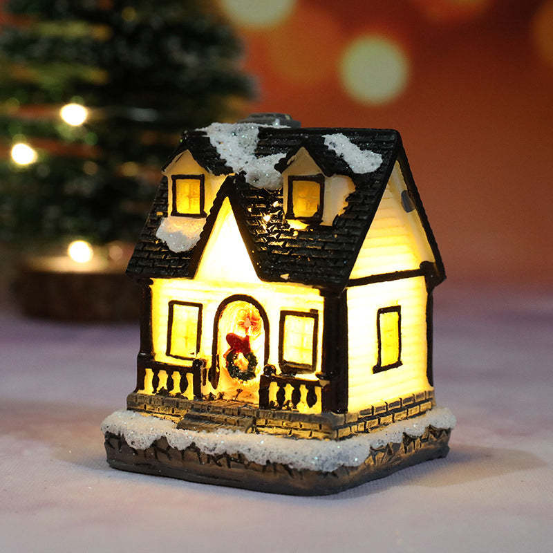 Miniature LED Lighted Christmas Village House