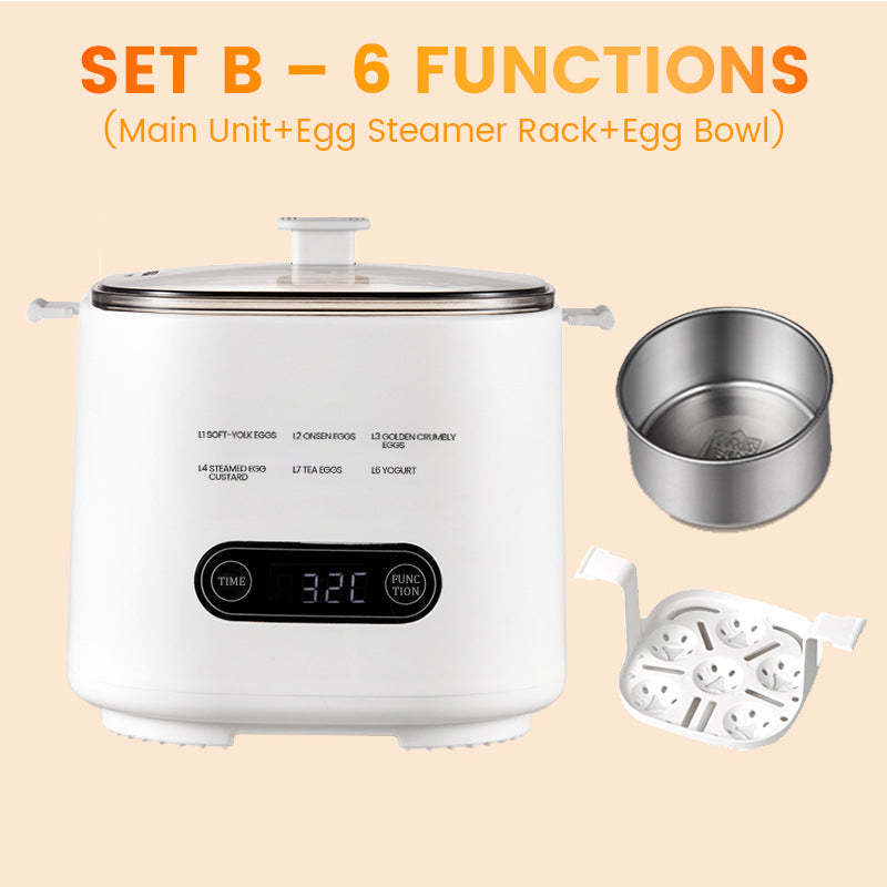 Mini Multi-Functional Egg Cooker Set with Smart Touch Panel