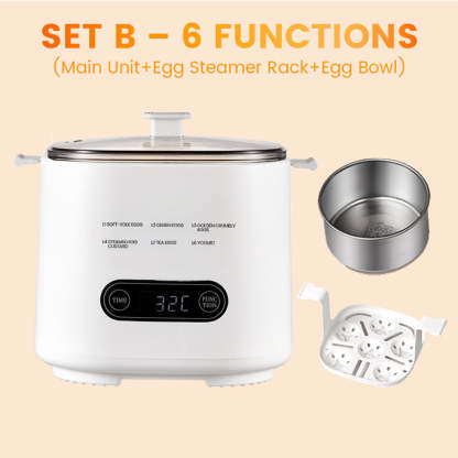 Mini Multi-Functional Egg Cooker Set with Smart Touch Panel