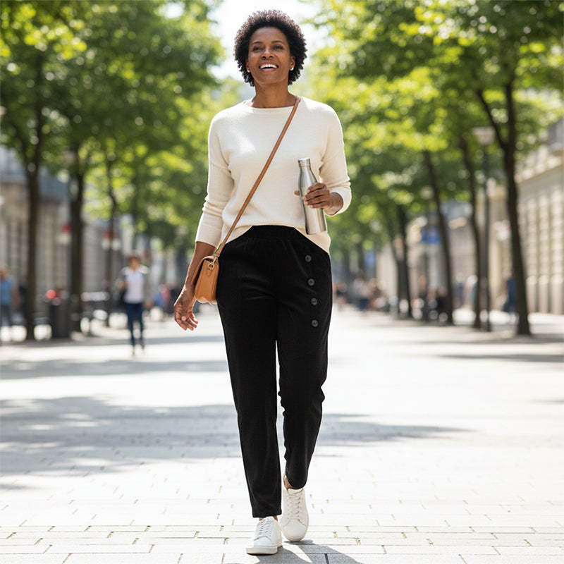 Women's High-Waist Plush-Lined Warm Pants