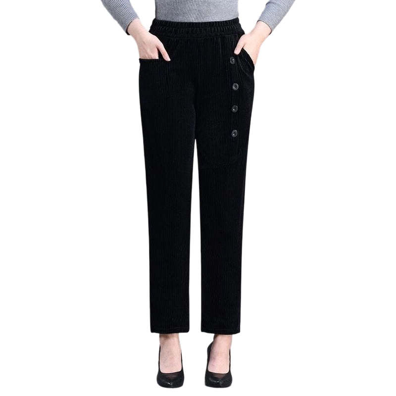 Women's High-Waist Plush-Lined Warm Pants