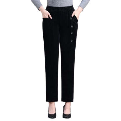 Women's High-Waist Plush-Lined Warm Pants
