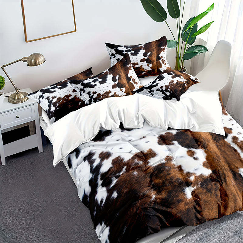 🐮🛏️ Cow Print Duvet Cover – Soft & Lightweight, Fun Design, Complete Set ✨